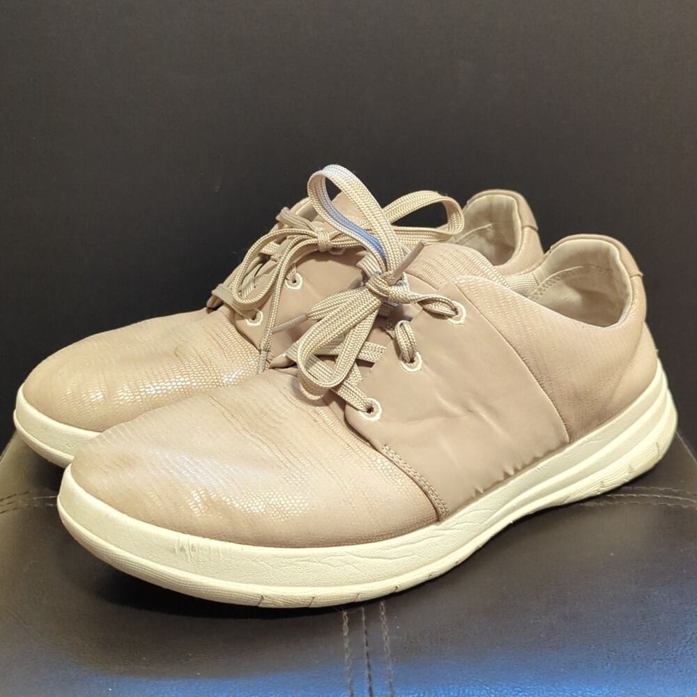 Fitflop Sporty-Pop X Lizard Print  Suede Lace Up Comfort Trainer Sneaker